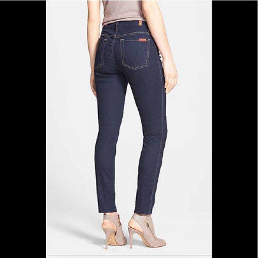 7 FOR ALL MANKIND The High Waist Super Skinny Jeans - Rich Dark Rinse - New